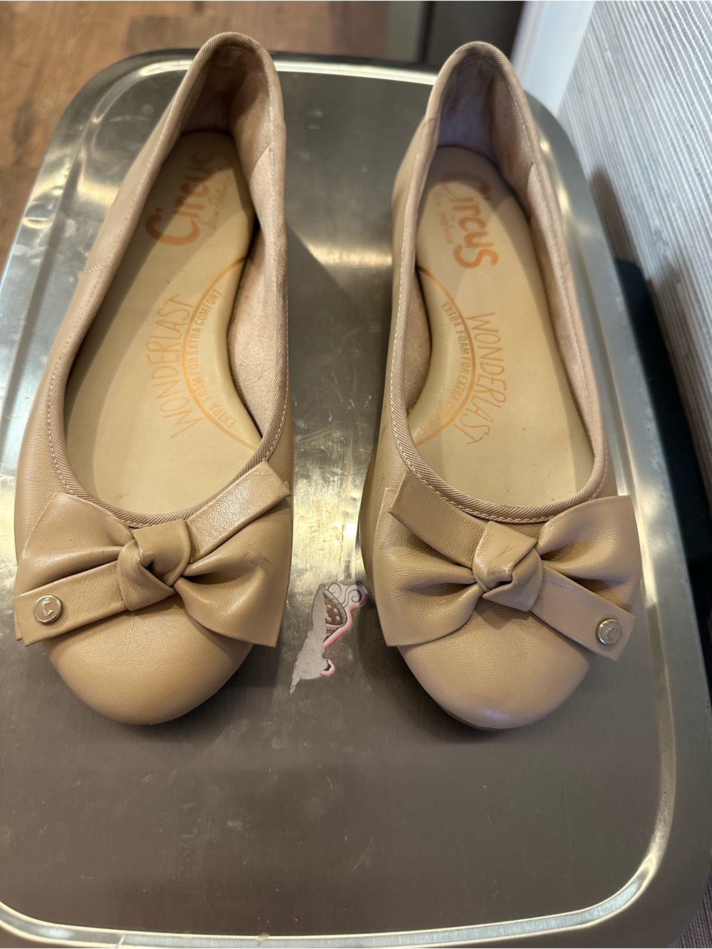 Circus by Sam Edelman Taupe Knot Bow Ballet Flats